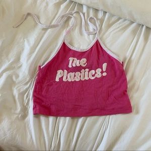 “THE PLASTICS” pink crop top